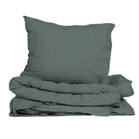 Storefactory Povlečení z organické bavlny Crinkle Petrol 150 × 210 cm, zelená barva, textil