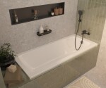 Vanová baterie SAT Mood bez sprchového setu 150 mm černá SATBSMOOD222C SATBSMOOD222C