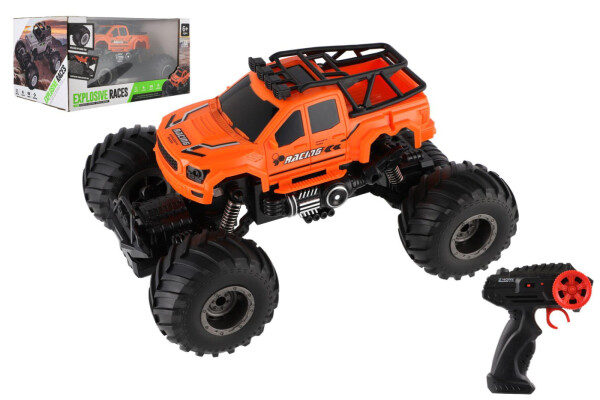 Auto RC pick up Off road terénní, oranžové, světlo, zvuk