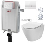 ALCADRAIN Renovmodul - předstěnový instalační systém s bílým tlačítkem M1710 + WC CERSANIT CLEANON CITY AM115/1000 M1710 CI1