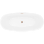 MEXEN/S - Luvo Slim volně stojící vana 170 x 75, bílá/černá, sifon a přepad měď kartáčovaná 52801707575-65