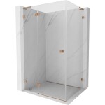 MEXEN/S - Lunar L sprchový kout dveře křídlové levá 80 x 90, transparent, měď kartáčovaná 834L-080-090-65-00-L