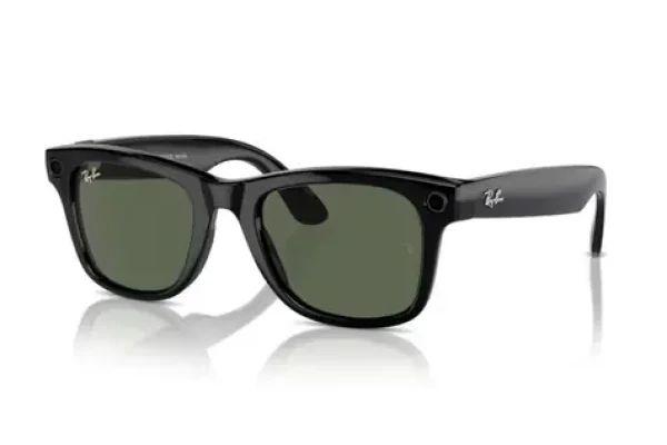 Meta Ray-Ban Gen1 Wayfarer Shiny Black G15 Green (Large) (8056597988407)