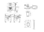 GROHE - Rapid SLX Set předstěnové instalace, klozetu, sedátka SoftClose a tlačítka Arena Cosmopolitan S, kartáčovaný Hard Graphite SANI11BB5103