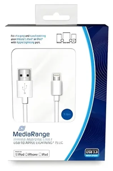 MediaRange MRCS178 bílá / Datový kabel / USB-A na Lightning / 1 m / MFi (MRCS178)