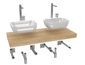 Koupelnová sestava SAT s deskou pod umyvadlo Dolce 120x8x50 cm dub halifax KSETDO17 KSETDO17