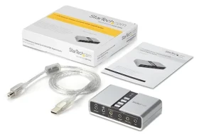 StarTech USB zvukový adaptér / Externí zvuková karta / 7.1 kanálů / USB / Line-In / C-Media CM6206 (ICUSBAUDIO7D)