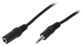 LogiLink Audio prodlužovací kabel Jack 3,5mm M/F 3 m černá / Kabel / Rovný konektor (CA1054)