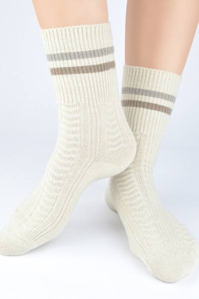 VLNĚNÉ PONOŽKY SW024 béžová 36-41