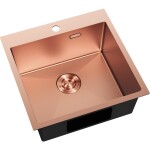MEXEN - Solix ocelový dřez 1-bowl 500 x 500 mm, měď 6407501000-65