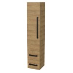 Koupelnová skříňka vysoká s černou úchytkou SAT Cube Way 35x163x33 cm dub Hickory mat CUBE3CV35DH CUBE3CV35DH