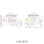CERANO - Kompletní WC set Profi/Cronus Standard - bílá lesklá - WC tlačítko Slim/Bílá - pro zazdění - 59,3x38,4 CER-121436