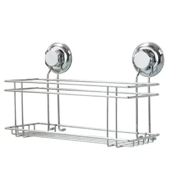 Compactor Bestlock Polička do koupelny s přísavkami chrom / bez vrtání / až 12kg (RAN7819)