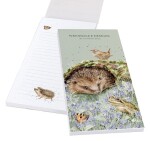 Nákupní seznam s magnetem Wrendale Designs The Wild Patch - Ježek