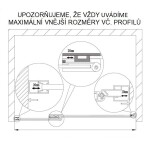 H K - Sprchové dveře AIRLINE BLACK B5 80 jednokřídlé s pevnou stěnou 75-80 x 195, L/P varianta - výstavní vzorek SE-AIRLINEBLACKB580VYPRO