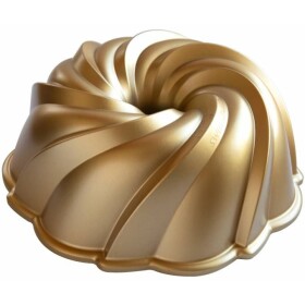 Nordic Ware forma bábovka Ware Swirl zlatá 2,4 l 94077 - Nordic Ware Hliníková forma na bábovku Swirl Gold, zlatá barva, kov