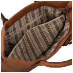 Trendy dámská koženková kabelka na rameno Ceyla, hnědá