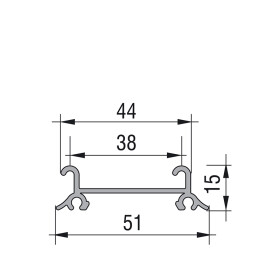 ProALU Dolní vodící kolejnice Universal B :: délka 3m (22PA182144-3)