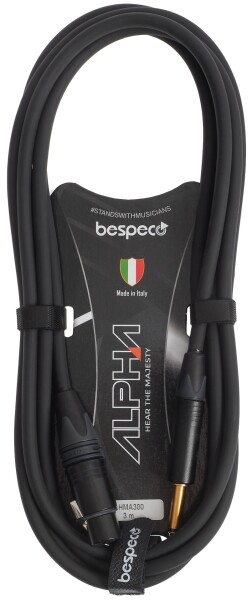 Bespeco Alpha Microphone Cable Neutrik XLR F Jack 3 m