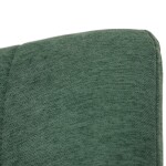 Židle jídelní, zelená látka, černé kovové nohy