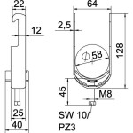 OBO Bettermann 6479308 U-stojina (d x š x v) 6 m x 70.00 mm x 50.00 mm 1 ks šedá