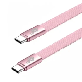 Plochý kabel USB-C - USB-C 1 m pudrově růžová / Kabel USB-C / USB-C (M) - USB-C (M) (AKTBXKUCCFLAT1P)