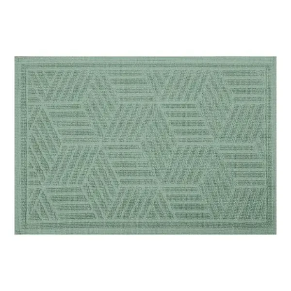 Spirella CUBO bazalková / Koupelnová předložka / bavlna / 50 x 80 cm / protiskluzová