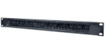 Intellinet černá / Kabelová průchodka / 19" / 1U / kartáčová lišta / ocel (712767)