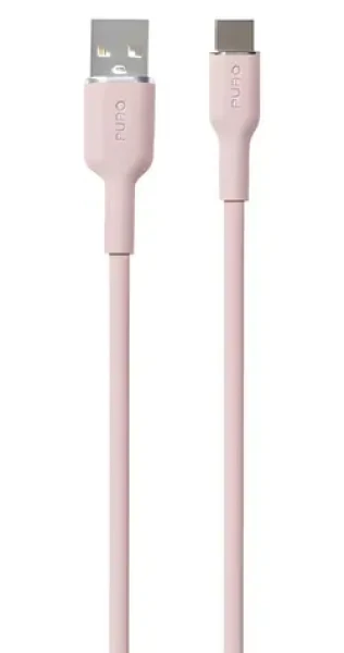 Puro Soft Silicone Cable růžová / Datový kabel / USB-A - USB-C / 1,5 m (PUUSBCICONROSE)