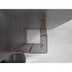 MEXEN/S - Velar L Duo sprchový kout, posuvné dveře 80 x 80, grafit, měď kartáčovaná 871-080-080-02-43-65