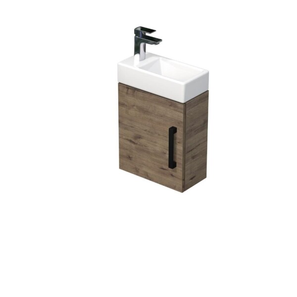 Koupelnová skříňka s umyvadlem SAT Cube Way 40x47,5x20 cm dub Wellington mat CUBE320401DCDW CUBE320401DCDW