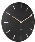 Karlsson Nástěnné hodiny Charm Black Gold 45 cm, černá barva, kov