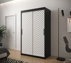 Šatní skříň Abi Jodelka 1 Barva korpusu: Černá, Rozměry: 120 cm, Dveře: Bílá mat