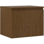 MEXEN/S - Rivel koupelnová skříňka pod umyvadlo 60 cm s deskou, 1 šuplík, reliéf , ořech 91A20-06047-1-BFC86