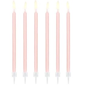 PartyDeco Svíčky růžové 14 cm 12 ks