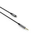 FIXED Link Space Gray / Audio kabel / Lightning - 3,5mm jack / opletený / 1,5 m