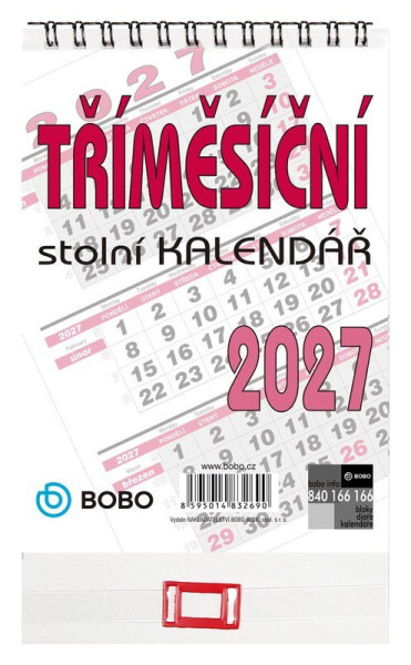 Stolní kalendář 2027 tříměsíční