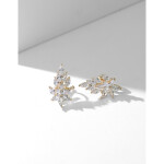Stříbrné náušnice Swarovski Elements Daira Gold, Bílá/čirá