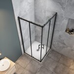 H K - Sprchový kout SIMPLE BLACK 100x80 L/P varianta, rohový vstup SE-SIMPLEBL10080