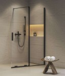 RAVAK - Roll Sprchová stěna Walk-In 120x195 cm, černá/čiré sklo X9WVG0300Z1