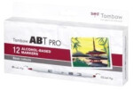 Tombow Oboustranný lihový fix ABT PRO - Basic colors 12 ks