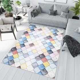 DumDekorace Barevný módní koberec s geometrickým vzorem