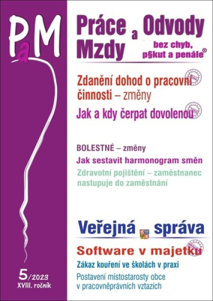 PaM 5/2023 Práce, odvody a mzdy bez chyb, pokut a penále - Zdanění dohod o pracovní činnosti - změny