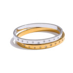Pevný bangle náramek Delia - chirurgická ocel, Stříbrná