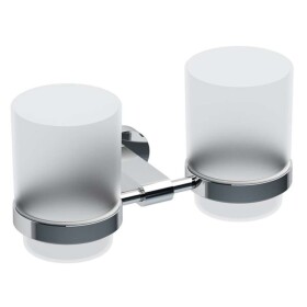 RAVAK - Chrome Pohárky na kartáčky a pastu, s držákem, chrom/sklo X07P189