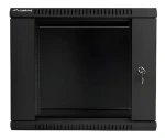 Lanberg WF01-6409-10B černá / Nástěnný rozvaděč / 19" / 9U / 600×450 mm / skleněné dveře / flat pack (WF01-6409-10B)