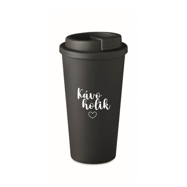 KÁVOHOLIK - černý termohrnek 475 ml
