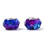 Korálky evropského typu - 14 x 8,5 mm - dvoubarevné - 1 ks Dvě barvy: Červenobílá