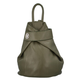 Neobyčejný kožený batůžek Silvester, zelená