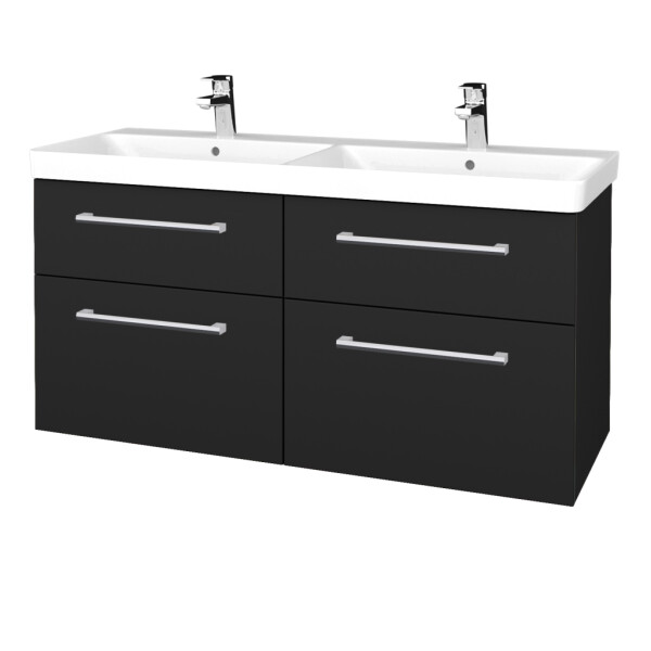 Dřevojas - Umyvadlová skříňka Q MAX SZZ4 120 - L03 Antracit vysoký lesk / Úchytka T03 / L03 Antracit vysoký lesk 332297C